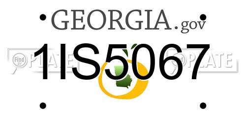 1IS5067 Georgia License Plate