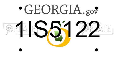 1IS5122 Georgia License Plate