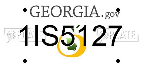 1IS5127 Georgia License Plate