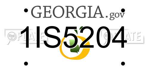 1IS5204 Georgia License Plate