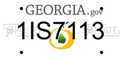 1IS7113 Georgia License Plate