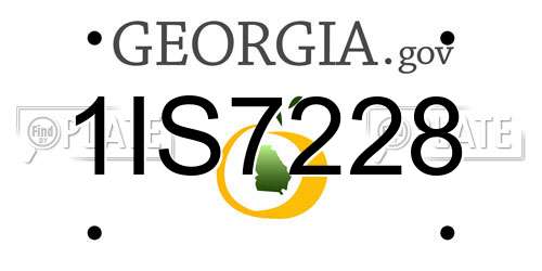 1IS7228 Georgia License Plate