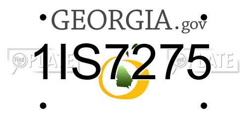 1IS7275 Georgia License Plate