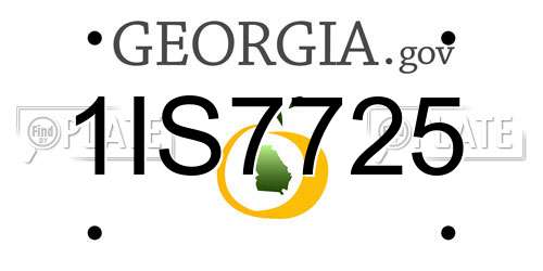 1IS7725 Georgia License Plate
