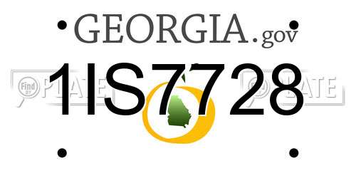 1IS7728 Georgia License Plate