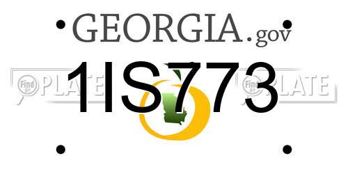 1IS773 Georgia License Plate