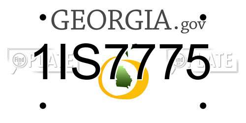 1IS7775 Georgia License Plate