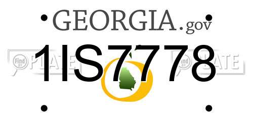 1IS7778 Georgia License Plate