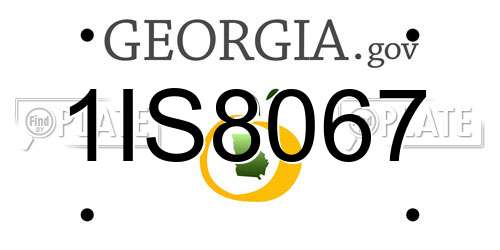 1IS8067 Georgia License Plate