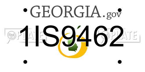 1IS9462 Georgia License Plate