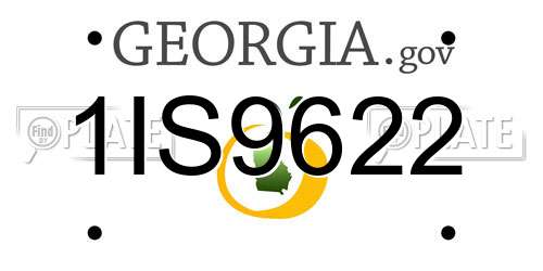 1IS9622 Georgia License Plate