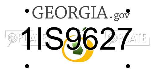 1IS9627 Georgia License Plate