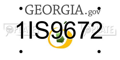 1IS9672 Georgia License Plate