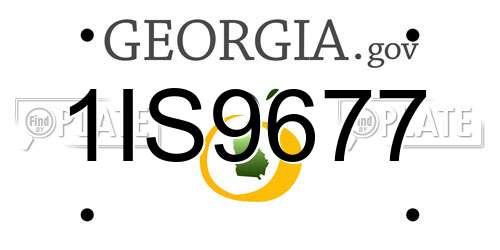 1IS9677 Georgia License Plate