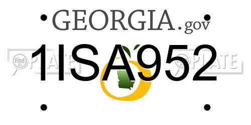1ISA952 Georgia License Plate
