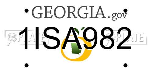 1ISA982 Georgia License Plate