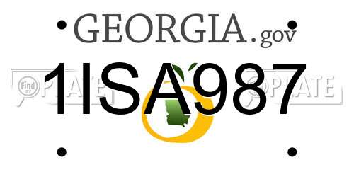 1ISA987 Georgia License Plate