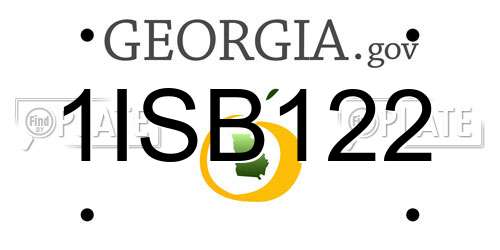 1ISB122 Georgia License Plate