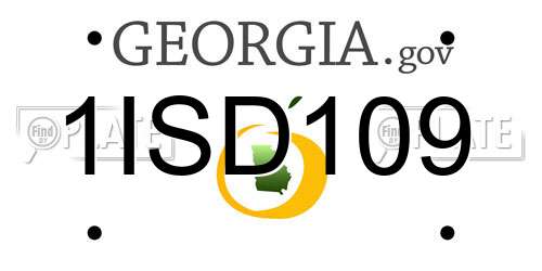 1ISD109 Georgia License Plate