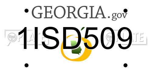 1ISD509 Georgia License Plate