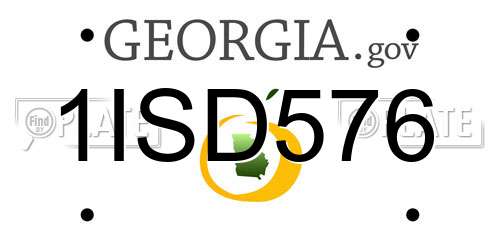 1ISD576 Georgia License Plate