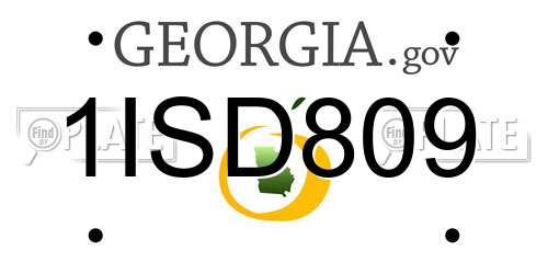 1ISD809 Georgia License Plate