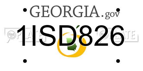 1ISD826 Georgia License Plate