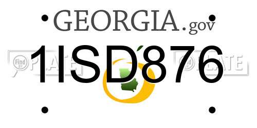 1ISD876 Georgia License Plate