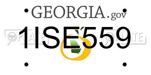 1ISE559 Georgia License Plate