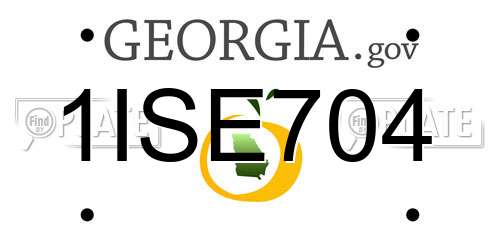 1ISE704 Georgia License Plate