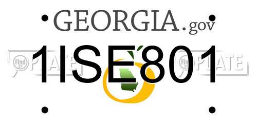 1ISE801 Georgia License Plate