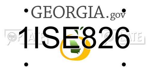 1ISE826 Georgia License Plate