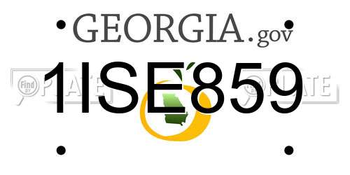 1ISE859 Georgia License Plate
