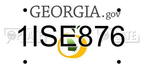 1ISE876 Georgia License Plate