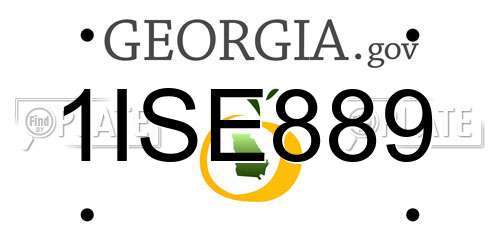 1ISE889 Georgia License Plate