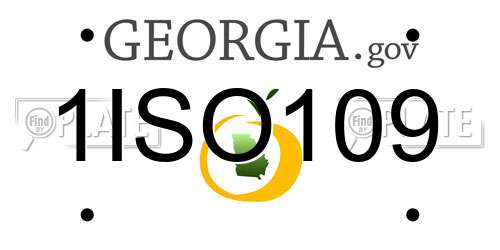 1ISO109 Georgia License Plate