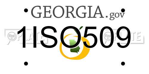 1ISO509 Georgia License Plate