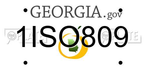 1ISO809 Georgia License Plate