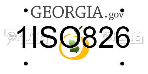1ISO826 Georgia License Plate