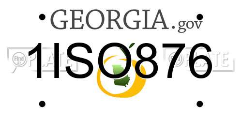 1ISO876 Georgia License Plate