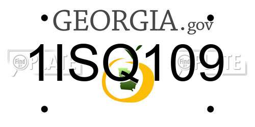 1ISQ109 Georgia License Plate