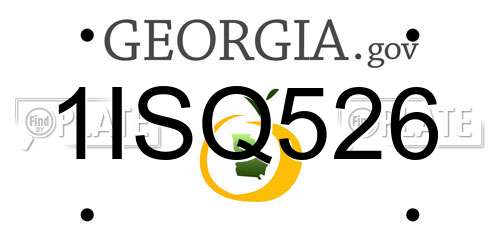 1ISQ526 Georgia License Plate