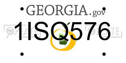 1ISQ576 Georgia License Plate