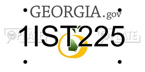 1IST225 Georgia License Plate