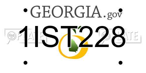 1IST228 Georgia License Plate