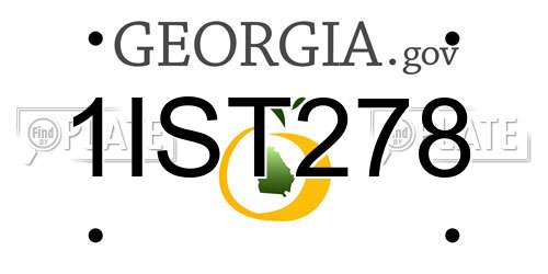 1IST278 Georgia License Plate