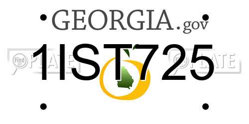 1IST725 Georgia License Plate