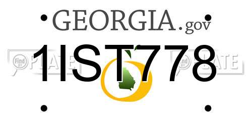 1IST778 Georgia License Plate