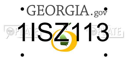 1ISZ113 Georgia License Plate
