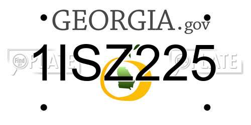 1ISZ225 Georgia License Plate
